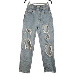 BDG Urban Outfitters High-Rise Baggy Straight Leg Distressed Jeans Size 28